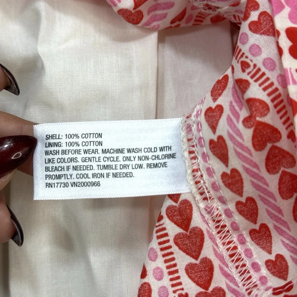 Cat & Jack Toddler Girls 12M Heart Print Valentine's Day Tank Dress Red Pink NWT